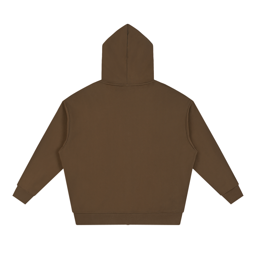 Unisex Loose Solid Full Zip Hoodie